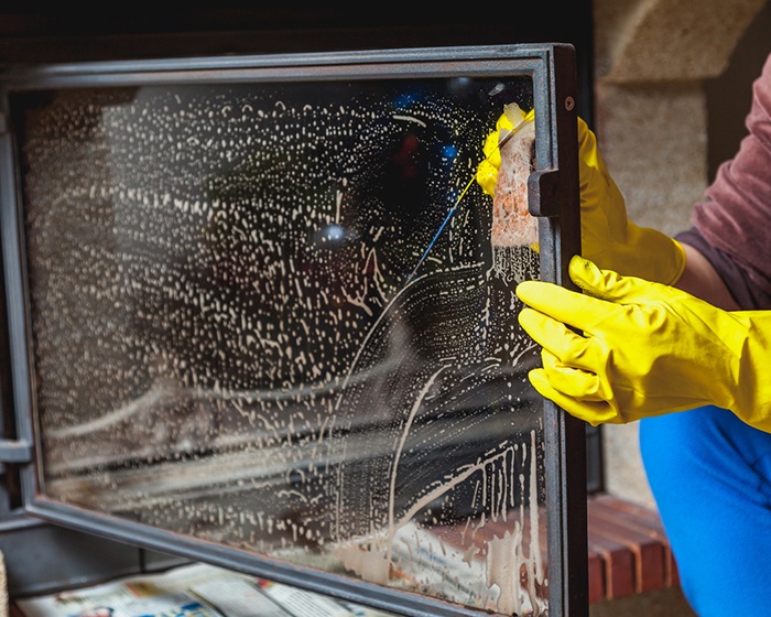 Cleaning a wood burning stove